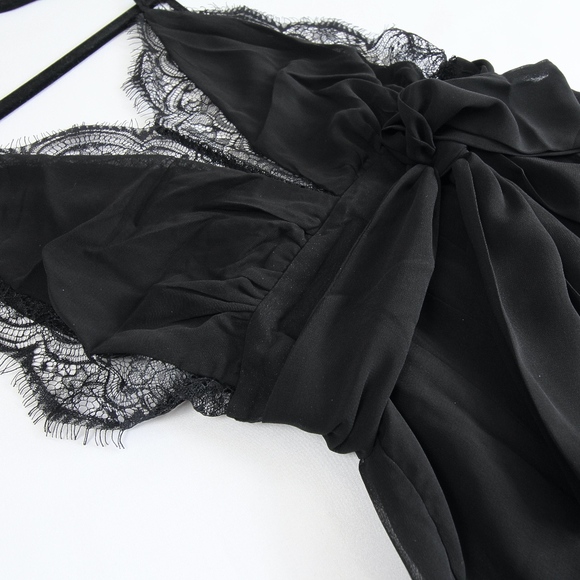 Lace Plunging V-Neck High Slit Cami Long Dress - Picture 7 of 8